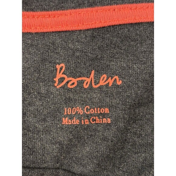 Boden Breton Dress Mini Striped Gray Salmon Elbow Sleeve Pocket US 4 Casual Work - Picture 2 of 11